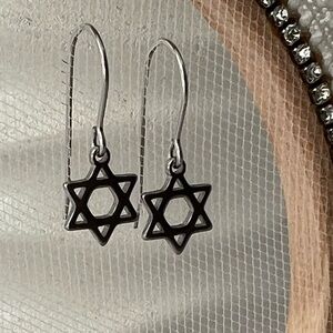 Star Of David Petite Stainless Steel Earrings